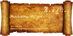 Nyulassy Éva névjegykártya